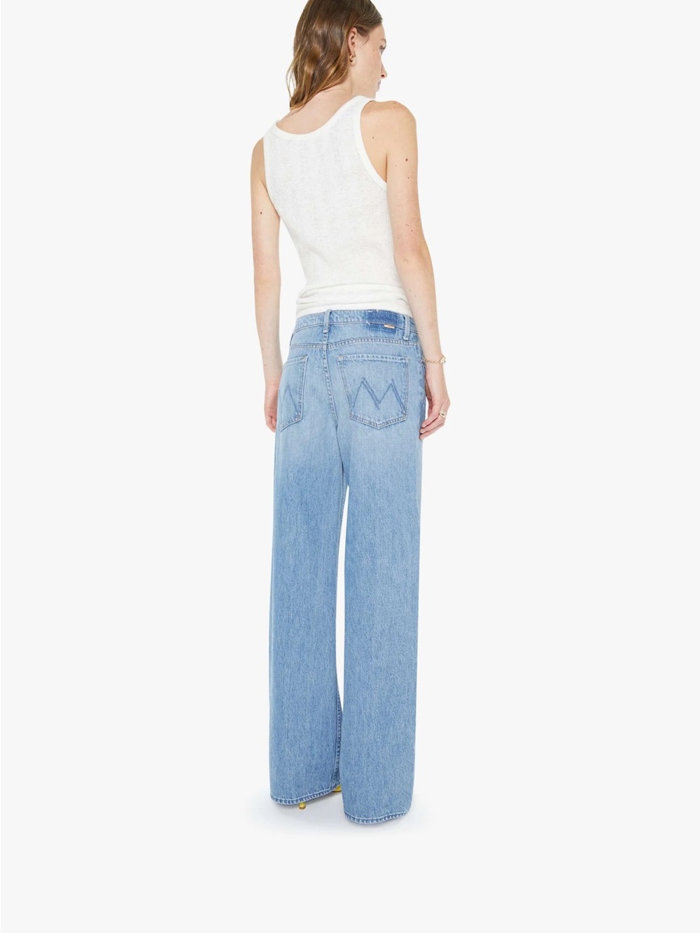 Light Wash Wide Leg Jeans - MOTHER Denim